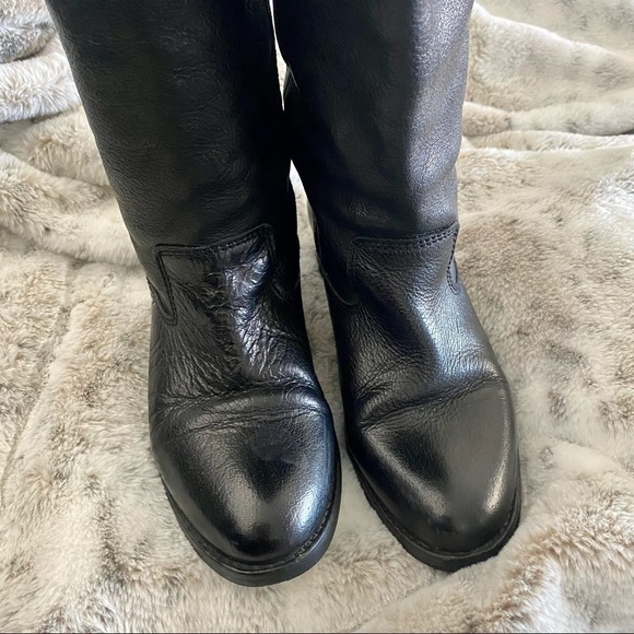 Ted Baker Black Leather Calf High Boots - Picture 7 of 13
